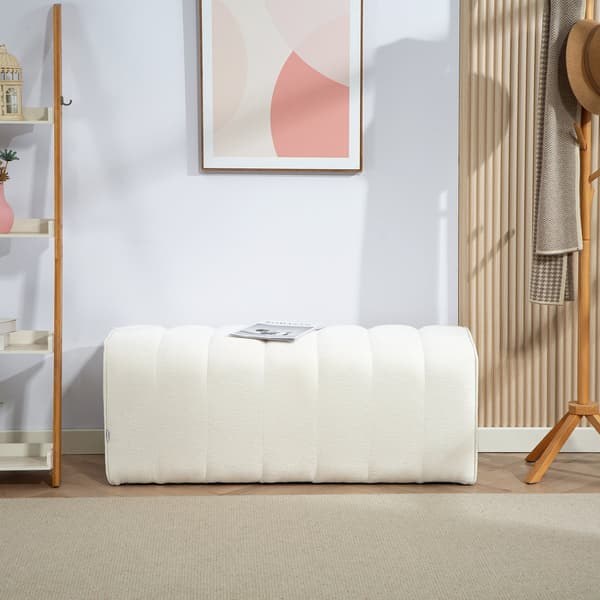 Modern stoppad bäddsoffa - Vit sovrumssoffa | Färg: Vit | Mått: 110x40x44 cm