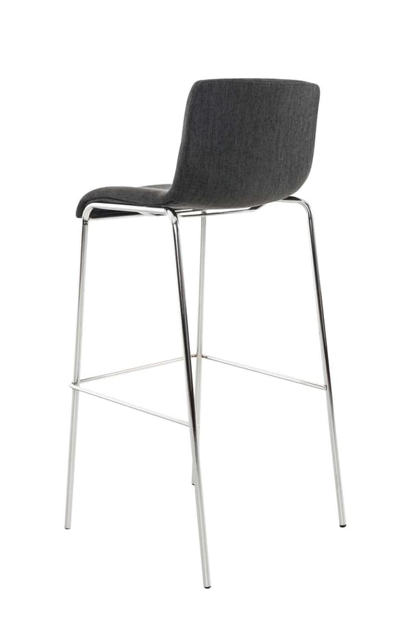 Barstol Modern stil - Pall - Stackbar, ergonomisk komfort | Färg: mörkgrå basfärg: krom