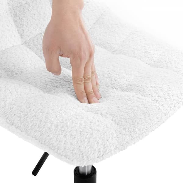 Smink stol barstol med chenille ryggstöd | Vit