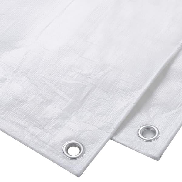 Vattentät presenning 280 g/m² med öglor | Vit | 2x3 m