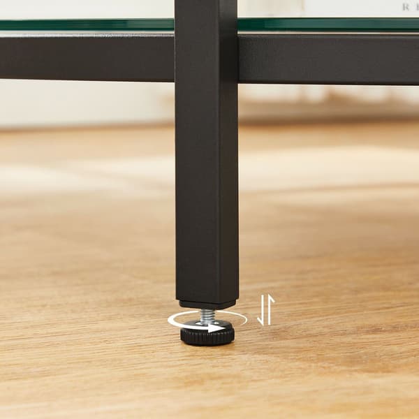 Soffbord i vit marmorlook - modernt - stål, härdat glas - 80 x 44,5 cm