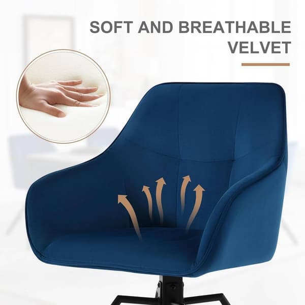 Vridbar matsalsstol med armstöd 4-delat set | Blå | 58,5x54,5x82,5 cm