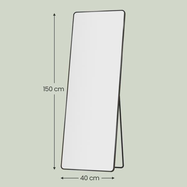 Rektangulär spegel med aluminiumram | Ljus guld | 150x40 cm