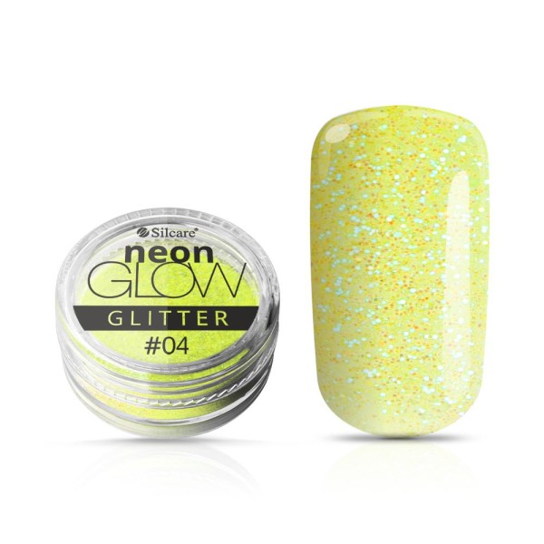 Silcare - Neon Glow Glitter - 04 - 3 gram Grön gul