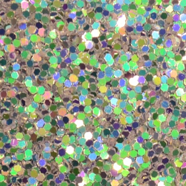Silver Holographic Glitter Hex - 1mm