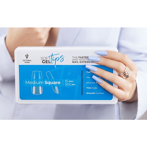 Tippar - Medium Square - Soft gel tips - Victoria Vynn Transparent