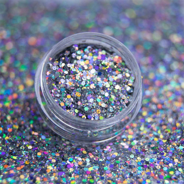 Nail Glitter - Wink Effect - Hexagon - 38 Silver