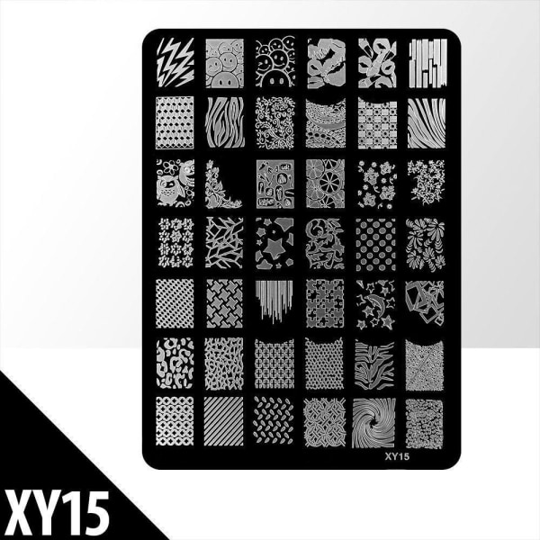 Stempelplade - Negledekorationer - XY15 - Rektangel Metal look