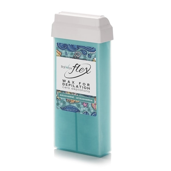 24x100g Aquamarina - Roll on vax - Flex - Italwax Ljusblå