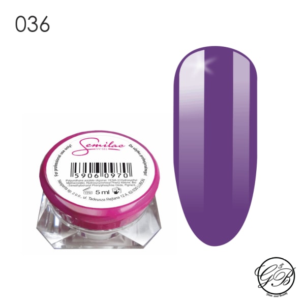 Semilac - UV-geeli - Väri - Pearl Violet - 036 - 5 ml