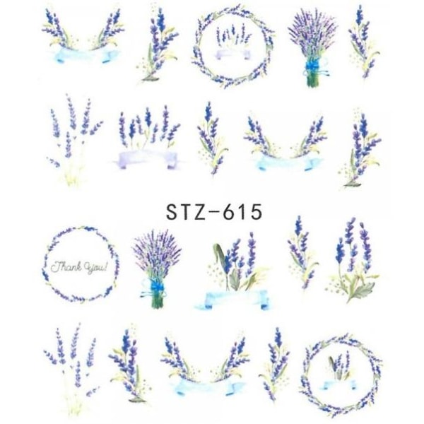 Vanddekaler - Planter - STZ-615 - Til negle Multicolor