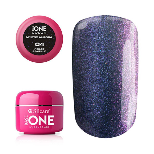 Base one - UV Gel - Mystic Aurora - Violet Sparkle - 04 - 5 gram Lila