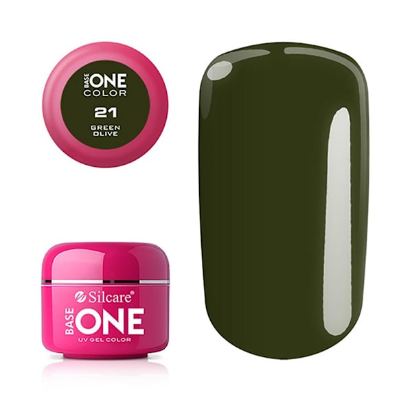 Base one - Color - UV Gel - Green Olive - 21 - 5 gram Grön