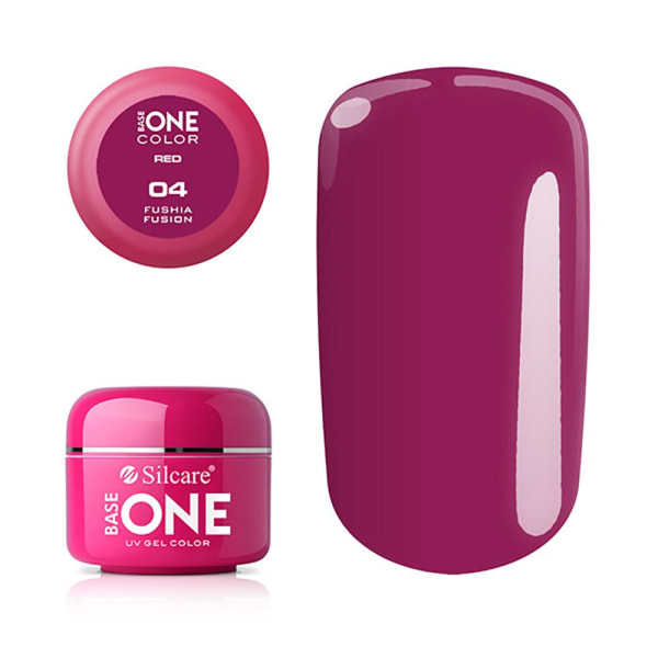 Base one - Color - RED - UV Gel - Fuchsia Fusion 04 - 5 gram Plommon