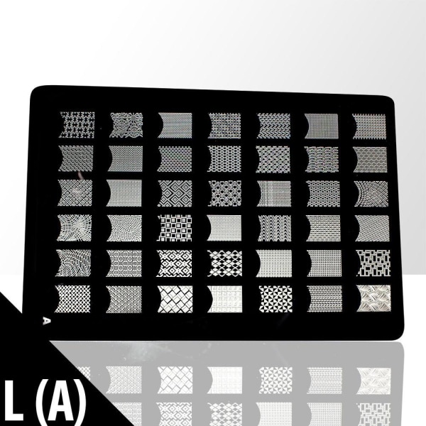 Stempelplade - Negledekorationer - L(A) - Rektangel Metal look