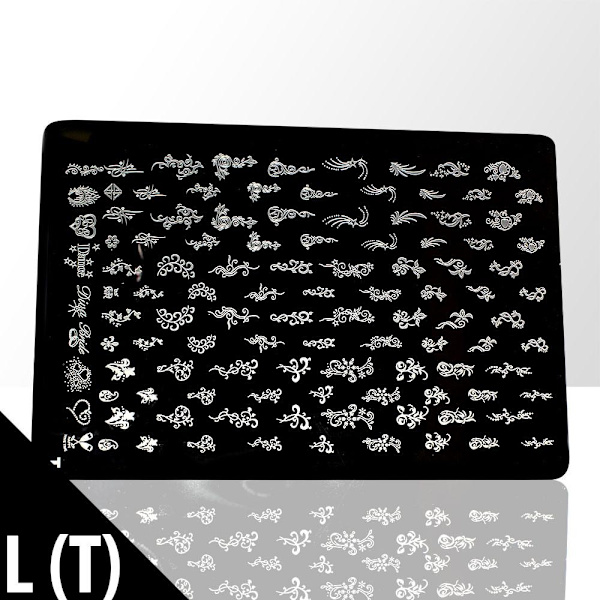 Stempelplade - Negledekorationer - L(T) - Rektangel Metal look