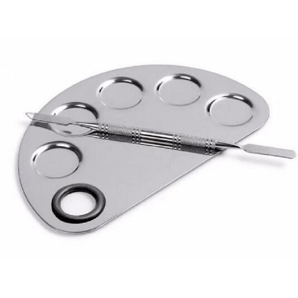 Akrylgel - Spatula fär applicering samt platta Metal look