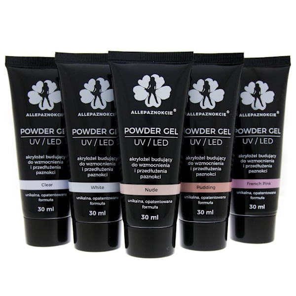 Akrylgel - Powder gel - Clear 50 ml - Allepaznokcie Transparent