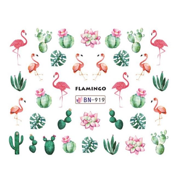 Vesitarrat - Flamingo + Cactus - BN-919 - Kynsille Multicolor