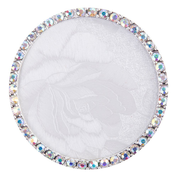 Penselställ / blandningsyta / display - Cirlel - Silver + Stenar Silver
