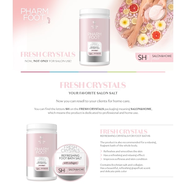 Pharm foot - Fresh Crystals - Fotbadsalt 5000g Vit