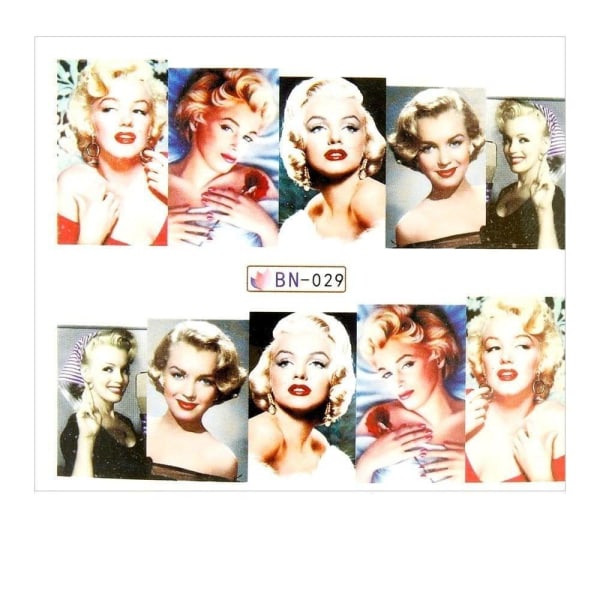 Vattendekaler - Marilyn Monroe - BN-029 - För naglar multifärg