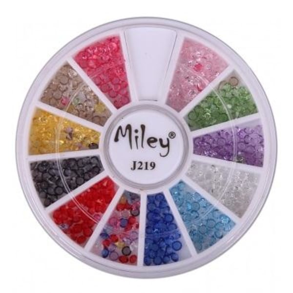 Rundel - Miley - J219 - Negledekorationer - Ca: 500 stk Multicolor