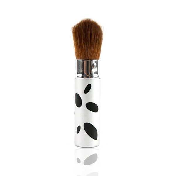 Dammborste - Med kork 10,5 cm lång. Silver med prickar multifärg