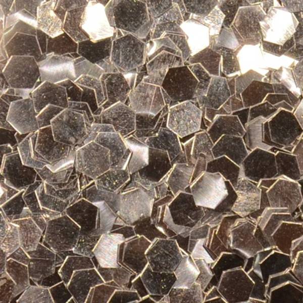 Silver Glitter Hex - 3mm