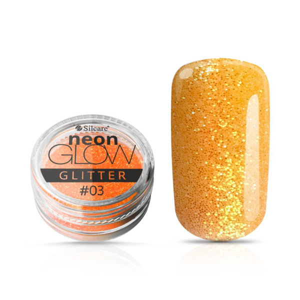 Silcare - Neon Glow Glitter - 03 - 3 gram Orange