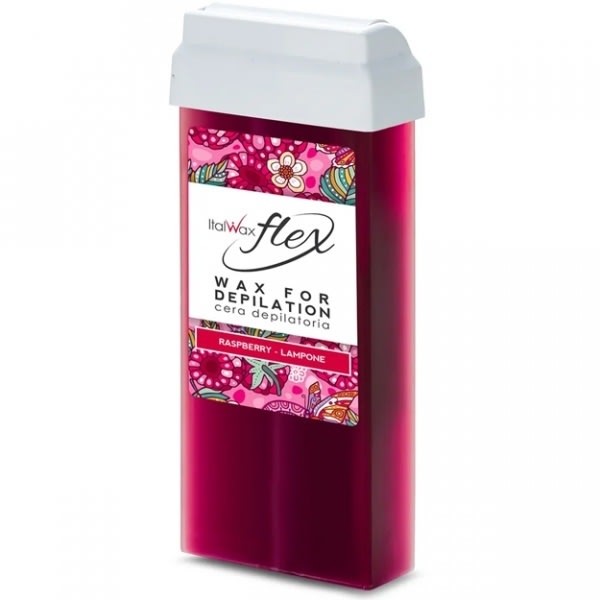 24x100g Raspberry - Roll on vax - Flex - Italwax Röd