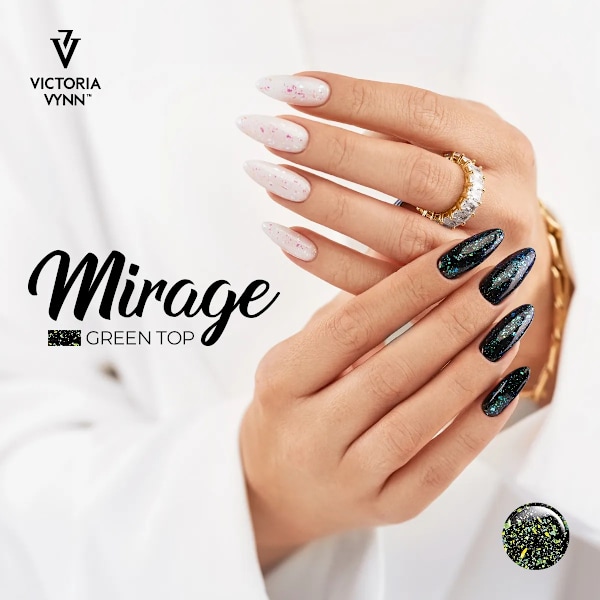 Top coat - Mirage - Green - No Wipe - 8 ml - Victoria Vynn Grön