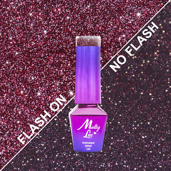 Mollylac - Gel polish - Blinkende lys - 613 5ml Fuchsia