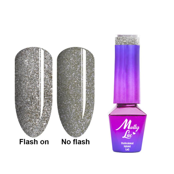 Mollylac - Gel polish - Blinkende lys - 610 5ml Silver