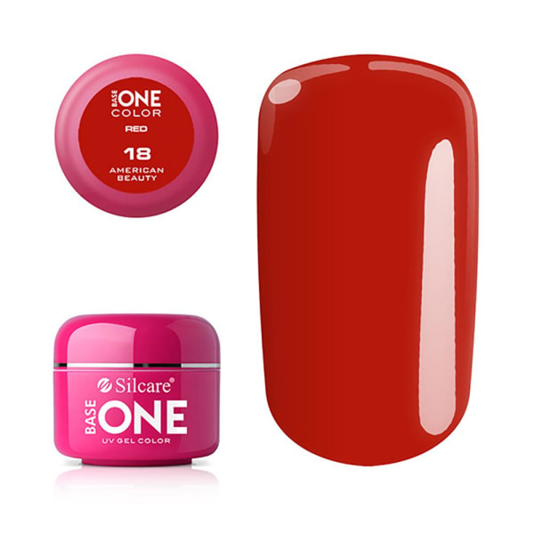 Base one - Farve - UV Gel - RØD - American Beauty - 18 - 5 gram Red
