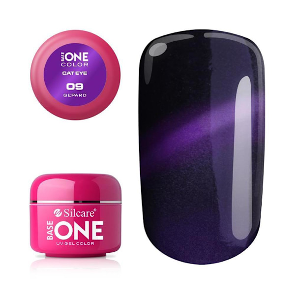 Base One - UV Gel - Cat Eye - Gepard - 09 - 5 gram Plum