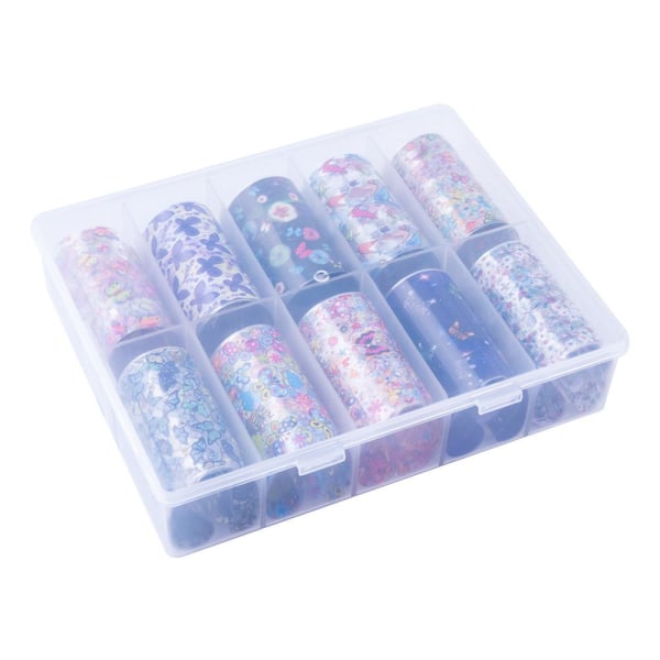 Nagelfolie / folie - Set 10 färger - 100 cm / st multifärg