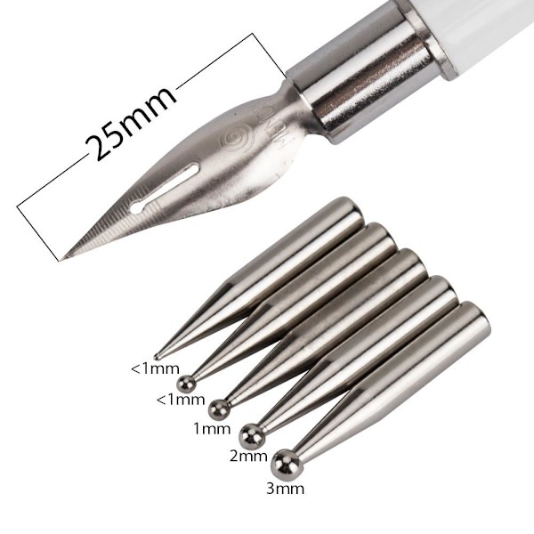 Crystal Stylograph - Penna för nagel dekorationer - Vit White