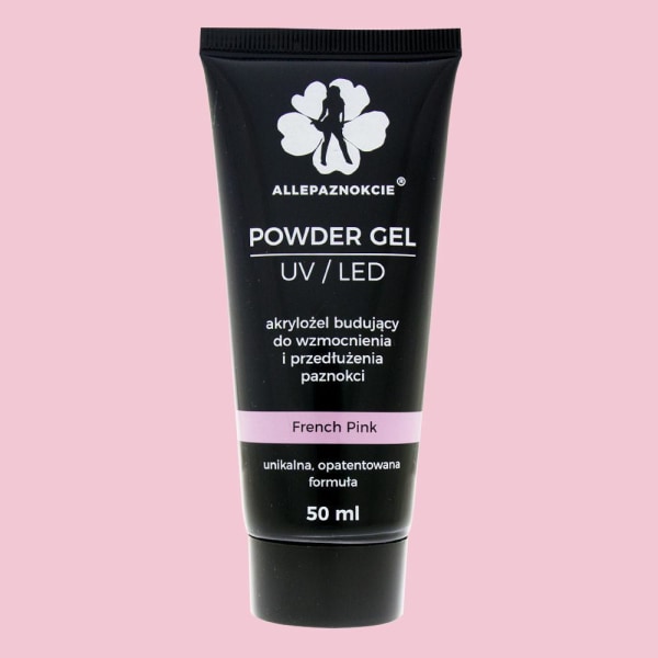 Akryl gel - Pulver gel - Fransk Pink 50 ml - Allepaznokcie Pink