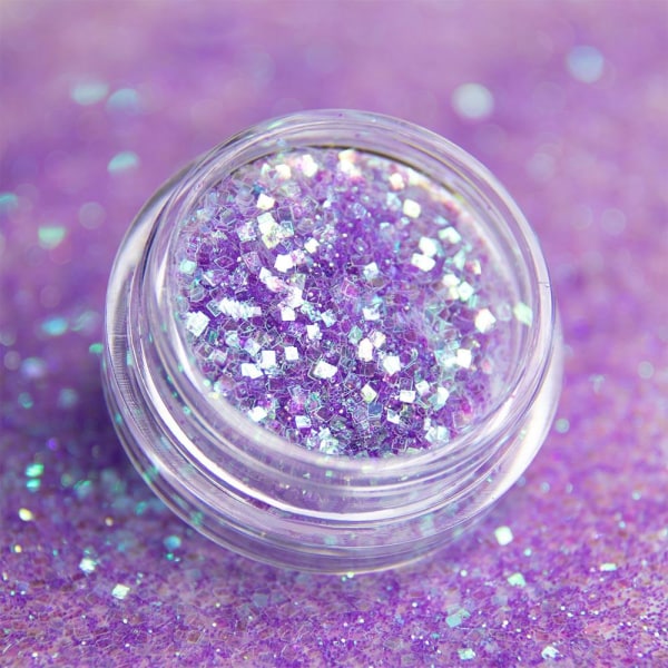 Nail Glitter - Wink Effect - Hexagon - 04 Purple