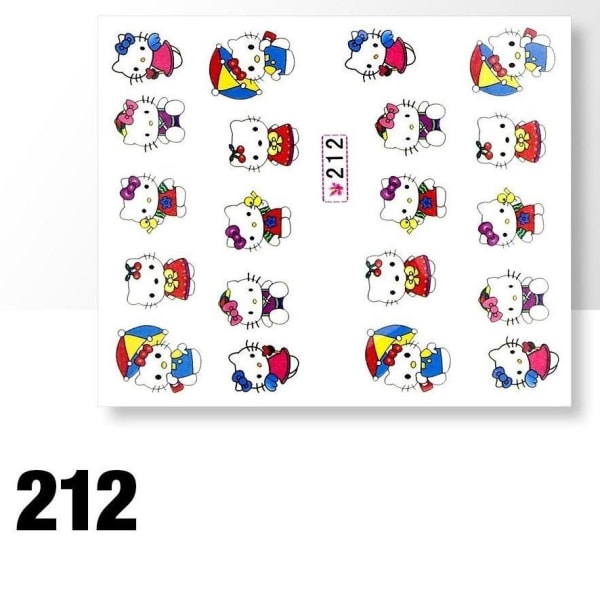 Vanddekaler - Hello Kitty - 212 - Til negle Multicolor