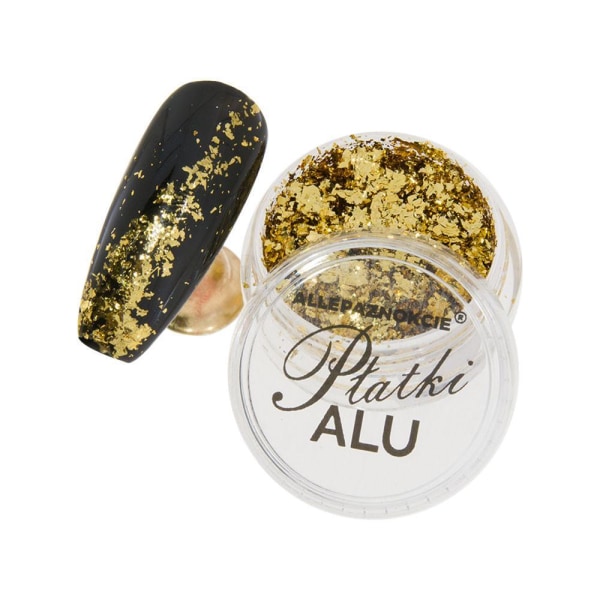 Nageldekorationer - Metall / Alu flingor - 02 Guld