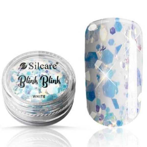 Silcare - Glitter flakes - Blink blink - White multifärg