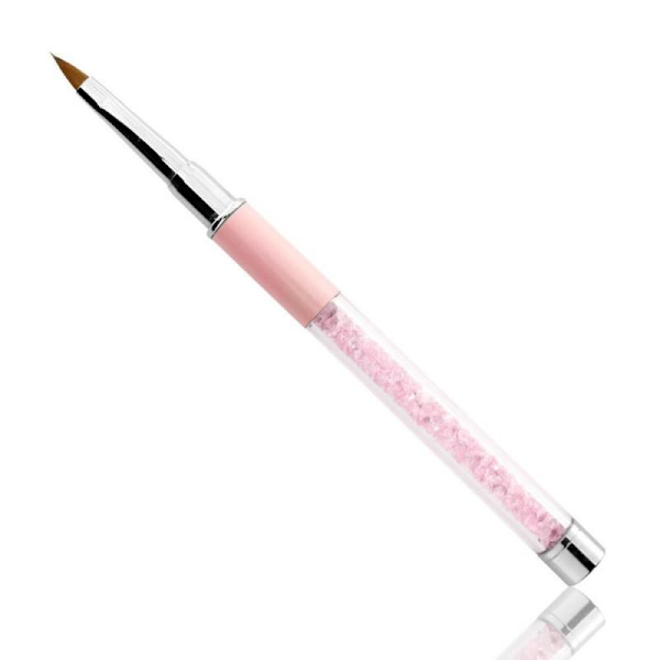 Akryl pensel med stenar - Storlek: 4 - Rosa Rosa
