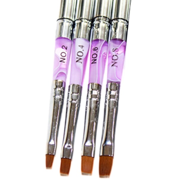 Penslar för naglar med naturborst - Gelé - 2, 4, 6, 8 mm
