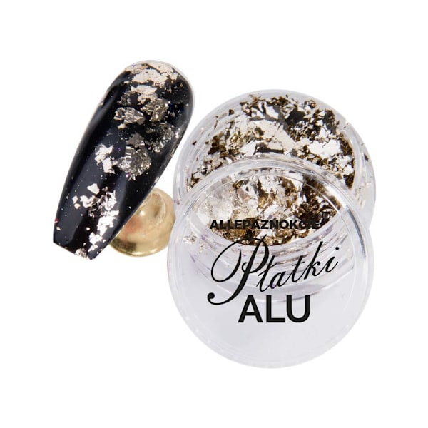 Nageldekorationer - Metall / Alu flingor - 09 Guld