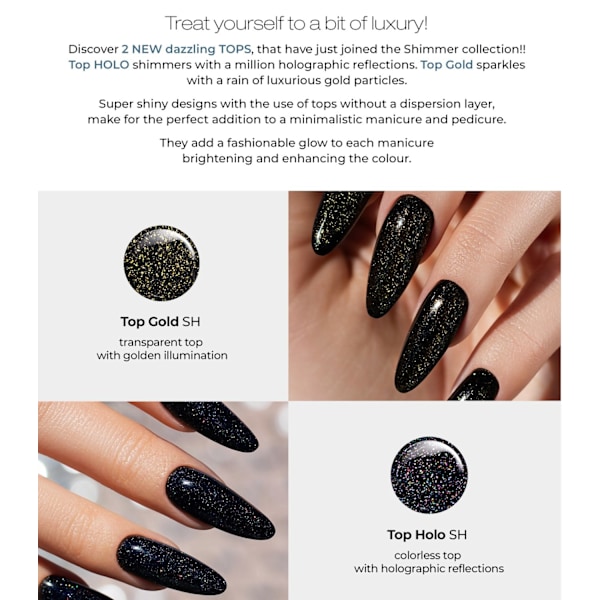 Top coat - Shimmer - Gold -  No Wipe - 8 ml - Victoria Vynn multifärg