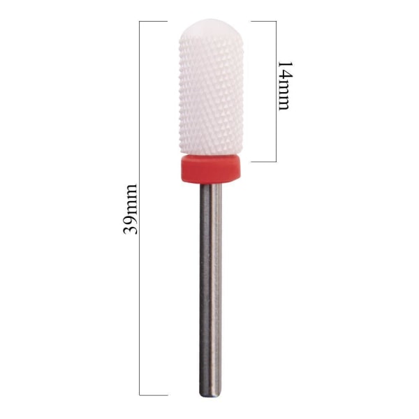 Keramisk slip bits - Vit / Röd - Cylinder boll - F 3/32 Vit