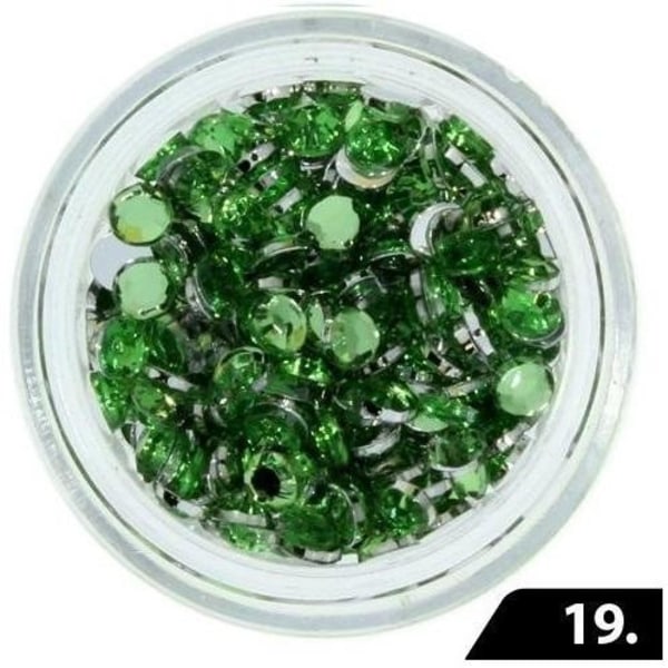 Zirkon stenar (Glas) - 3 mm - 200 st - 19 Grön