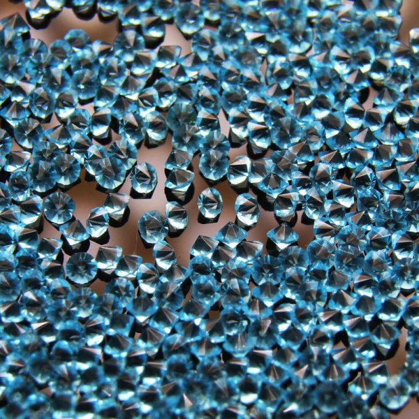 Kristall stenar (Glas) - 1 mm - 200-300 st - 19 Ljusblå